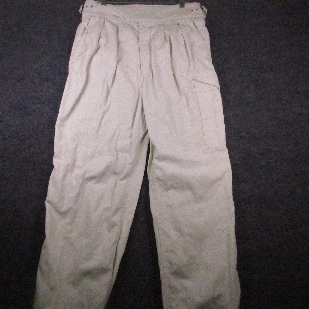 Y2K Banana Republic Cargo Pants Womens 14 Beige Linen Cotton Straight Leg Casual